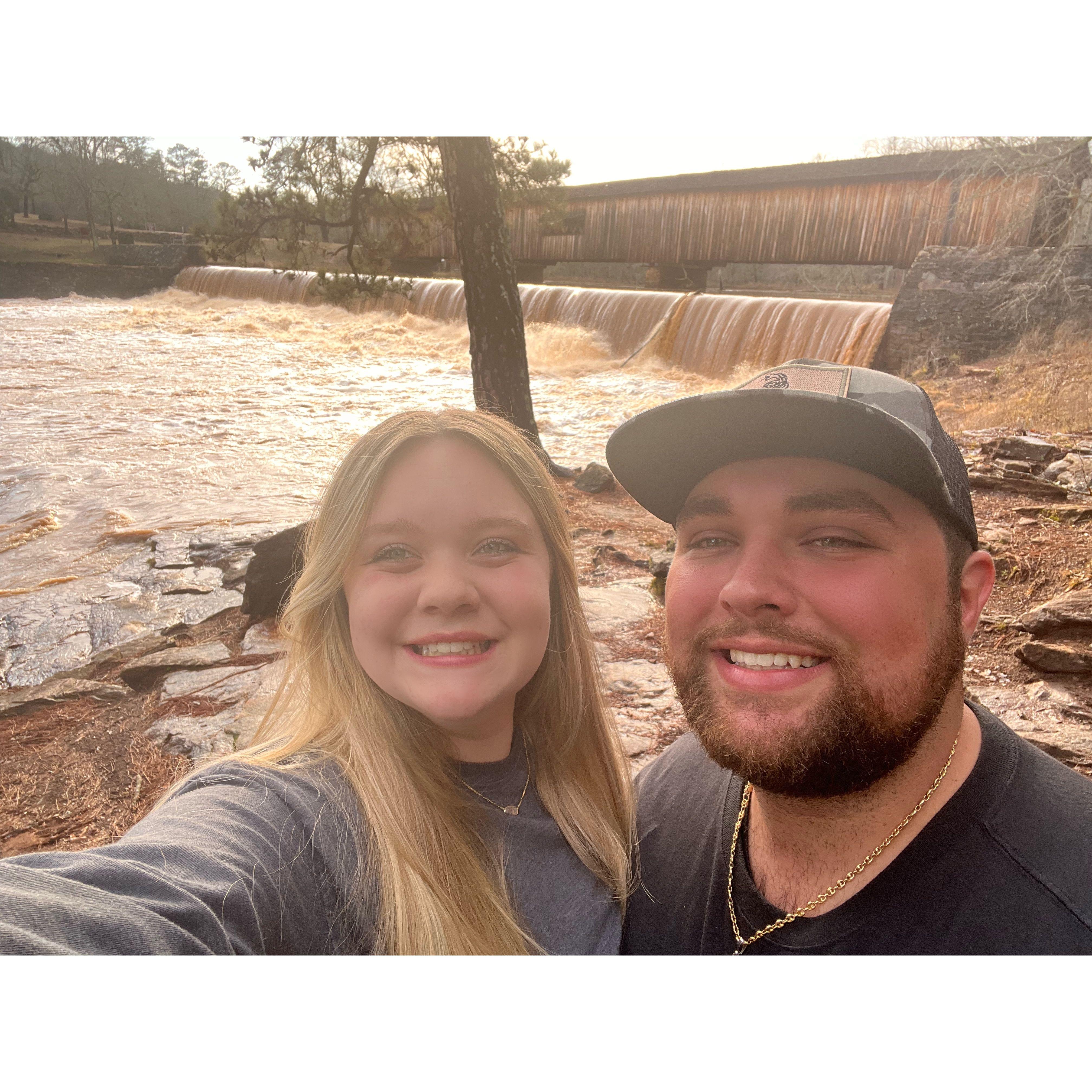We visited the oldest standing all-wood bridge in Georgia!