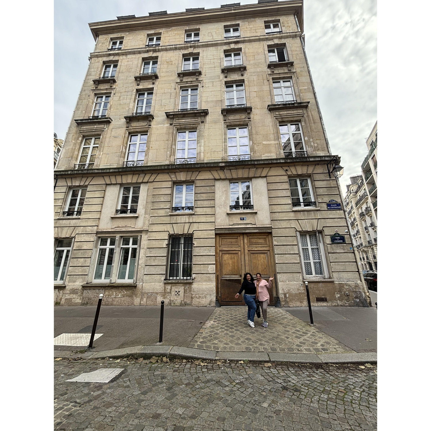 Me and Mom, in front of Emily in Paris’s apartment