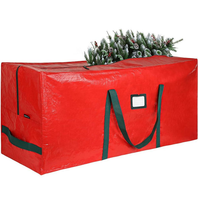 Large Christmas Tree Storage Bags Heavy Duty Tree Bags Holiday Storage Bags Protects From Moisture Or Dust,Alternative To Xmas Tree Storage Box (Red, 7.5 Ft)