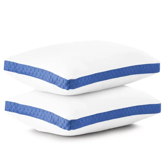Set of 2 King Pillows Soft Microfiber Sleeping Pillow Pack for Neck & Back Support - Blue