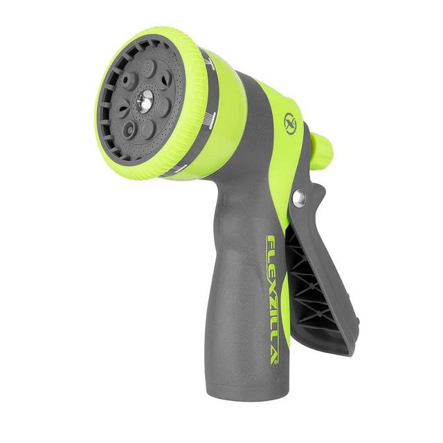 Flexzilla Garden Hose Nozzle - Heavy Duty 7-Pattern Adjustable Pistol, NFZG67-E, ZillaGreen™