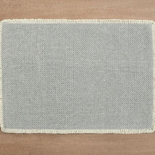 Mason Cotton Fringe Placemats, Set of 4 - Dusty Blue