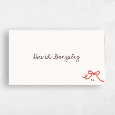 Beige Whimsical Wedding Place Card - Emelia