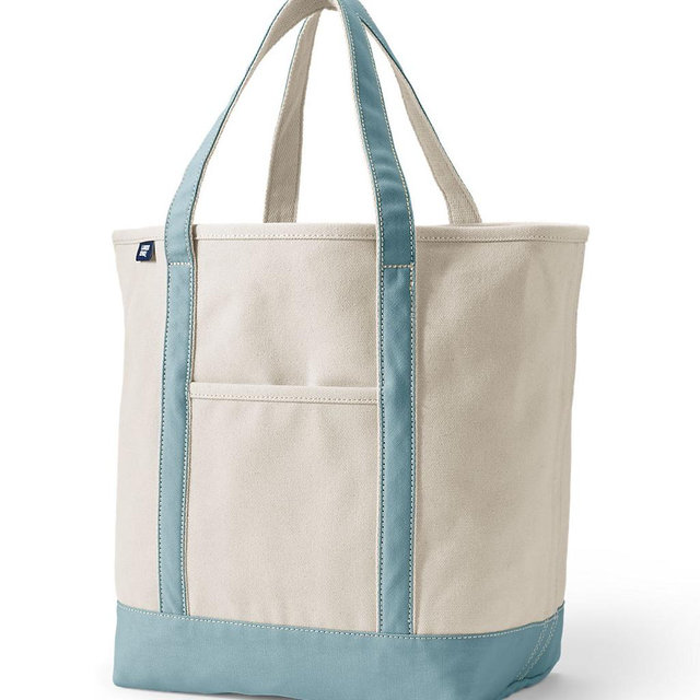 Latge Natural 5 Pocket Open Top Canvas Tote Bag