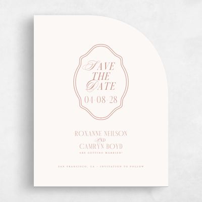 Beige Half arch Wedding Save the Date - Kotor Portrait
