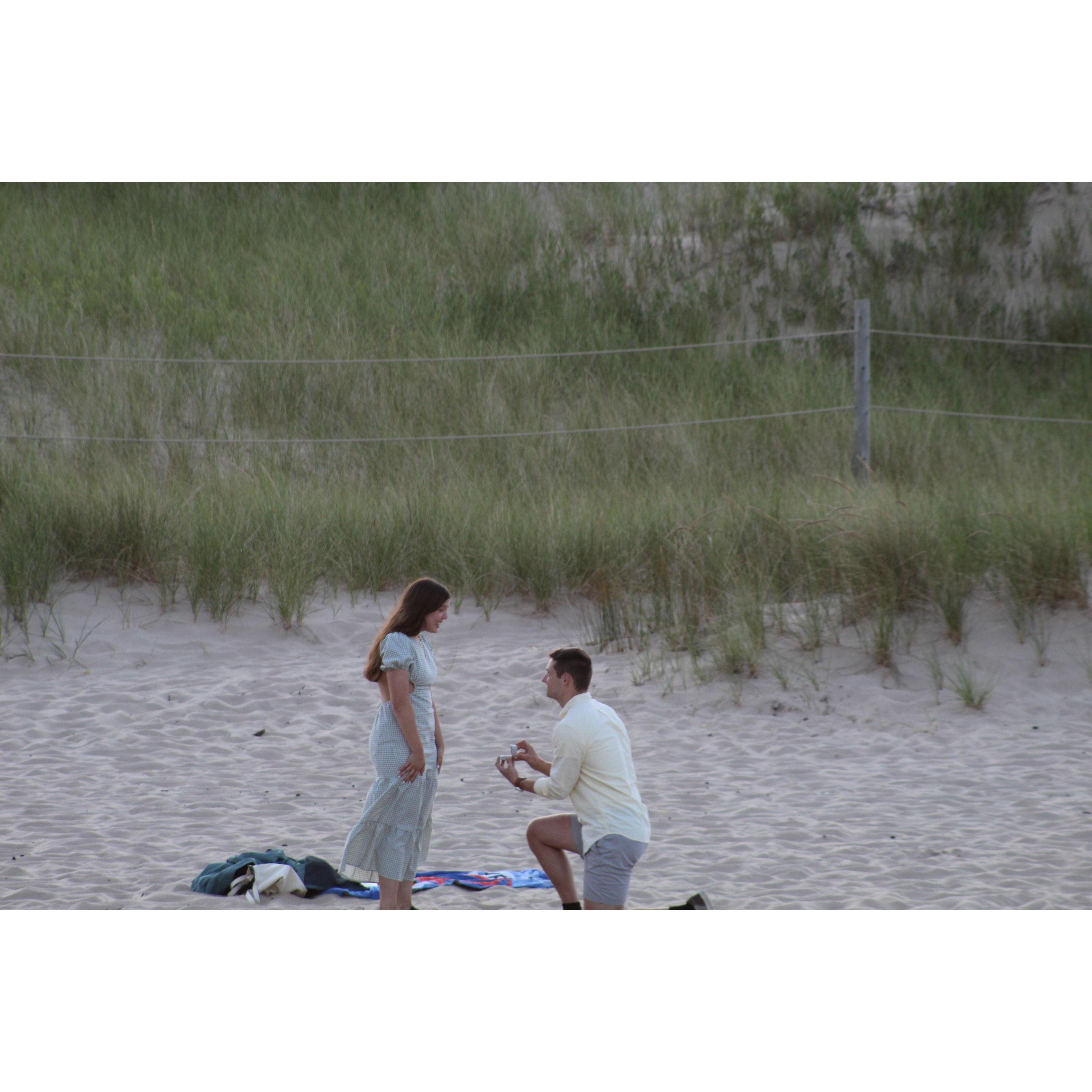 Wyatt proposed July 8, 2023 in Sleeping Bear Dunes National Park! Michaela *obviously* said yes!