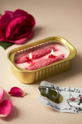 The Original Tinned Fish Candle by Tinned Candle Smoked Rose Water Candle