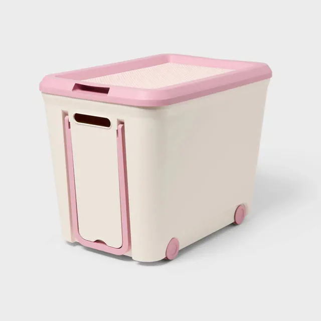 Building Brick Play Rolling Storage Tub Pink - Brightroom™