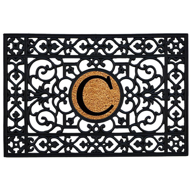 Calloway Mills 160012436C Rubber Monogram Insert Doormat, 2' x 3' (Letter C)