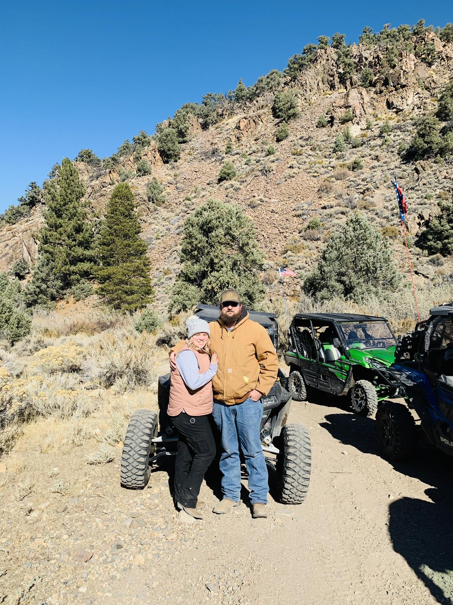 Riding in Dessert Creek which we try to visit every year to add dates to the tree with our initials on it.