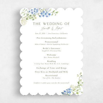 Blue Scalloped Wedding Program - Rydal