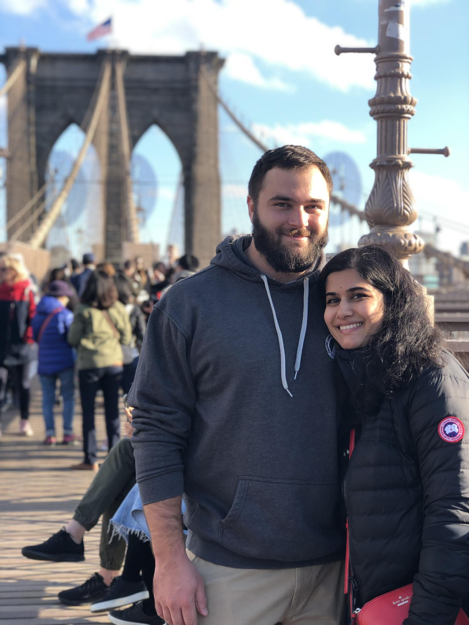 Us at Brooklyn Bridge when Mason visited Nisha in NY the first time (11/2019)