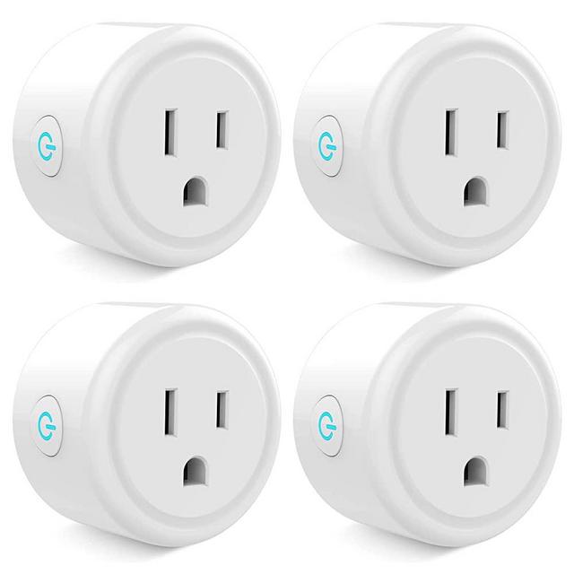 Smart Mini Plug Compatible with Alexa and Google Home, WiFi Outlet Socket Remote Control with Timer Function, Only Supports 2.4GHz Network, No Hub Required, ETL FCC Listed (4 Pack), White