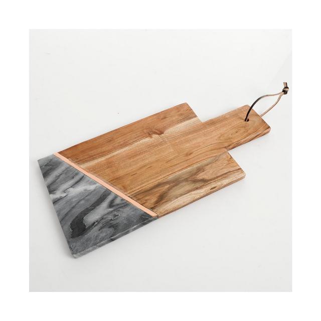 Laurie Gates Wood & Marble Serving Board with Handle