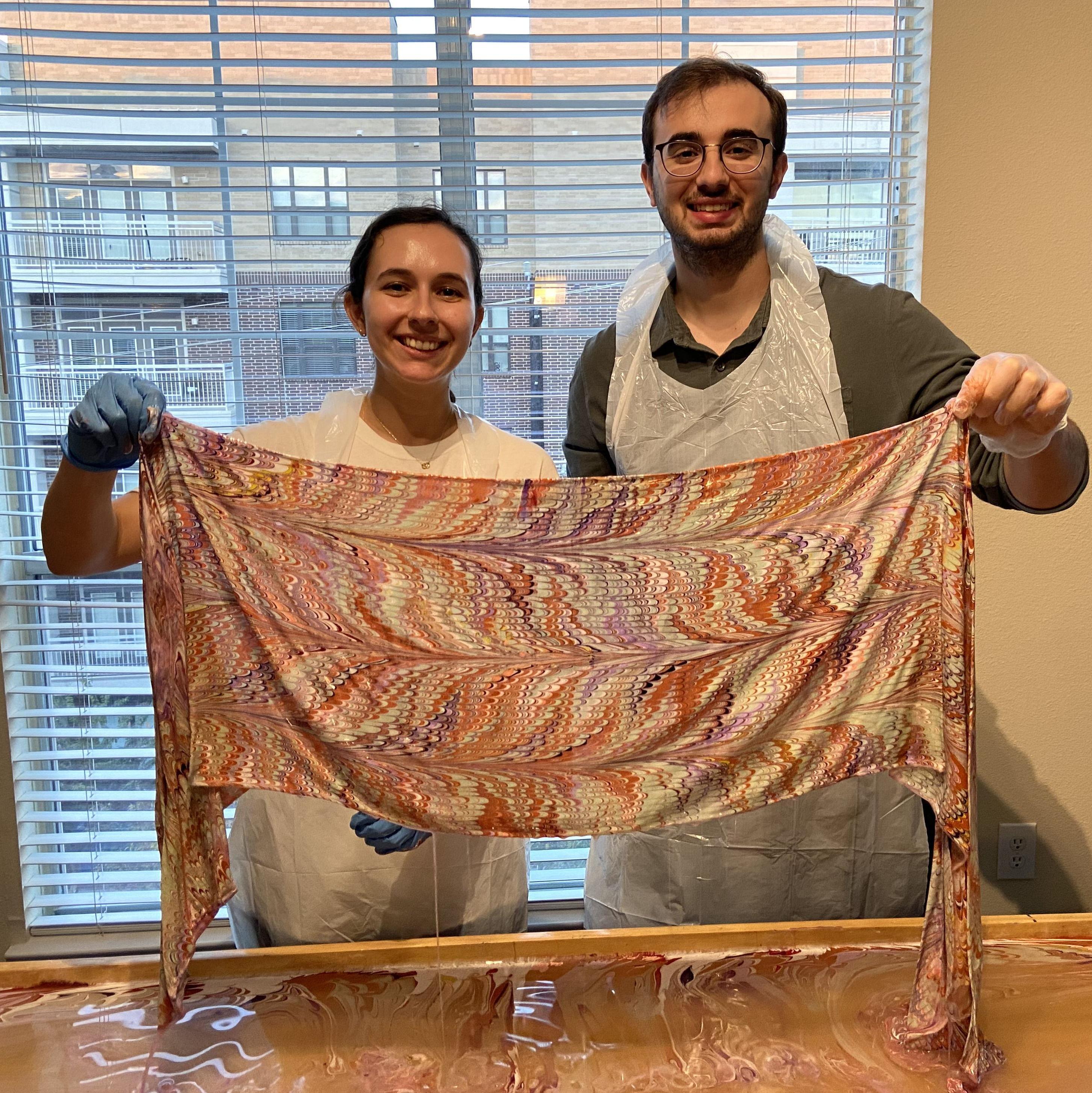 We made 10 scarves in our apartment