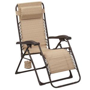 Mix and Match Zero Gravity Sling Outdoor Chaise Lounge Chair in Cafe