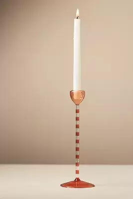 Eleanor Striped Glass Candle Holder