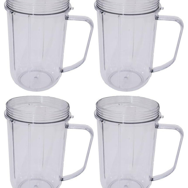 Blendin 4 Pack 16 Ounce Party Mugs Cups,Compatible with Magic Bullet Blender MB-1001, MB-1001B, MBR-1101, MBR-1701, MBR-1702, MBR-0301 250W Blender
