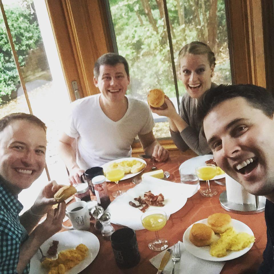 Breakfast at our house with Katie & Jared!