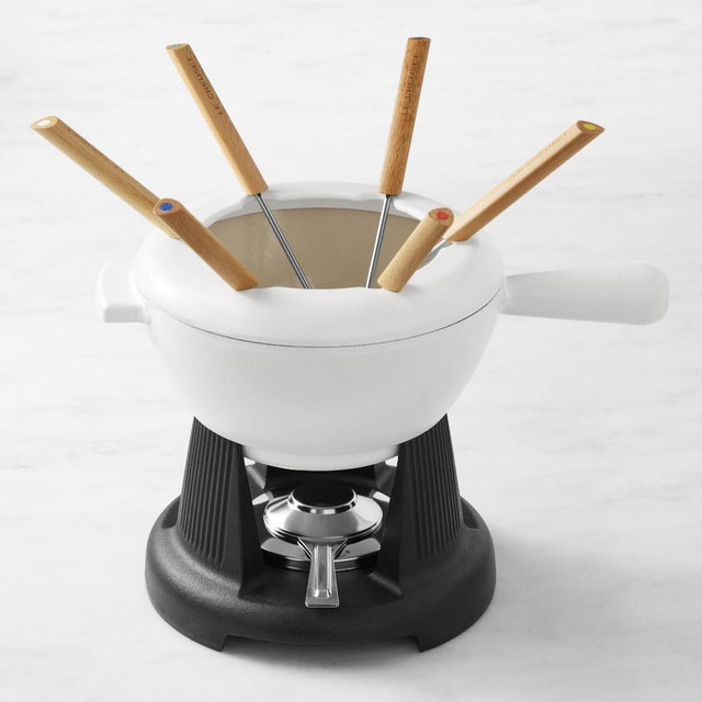Le Creuset Enameled Cast Iron Fondue Pot, 2.5-Qt., Matte White