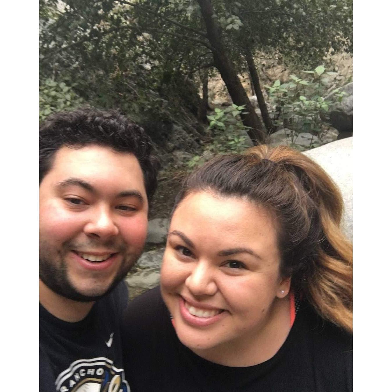 This was our very first picture together! We were hiking in LA and wanted to snap a picture to remember it. We had been dating for 1 month!
