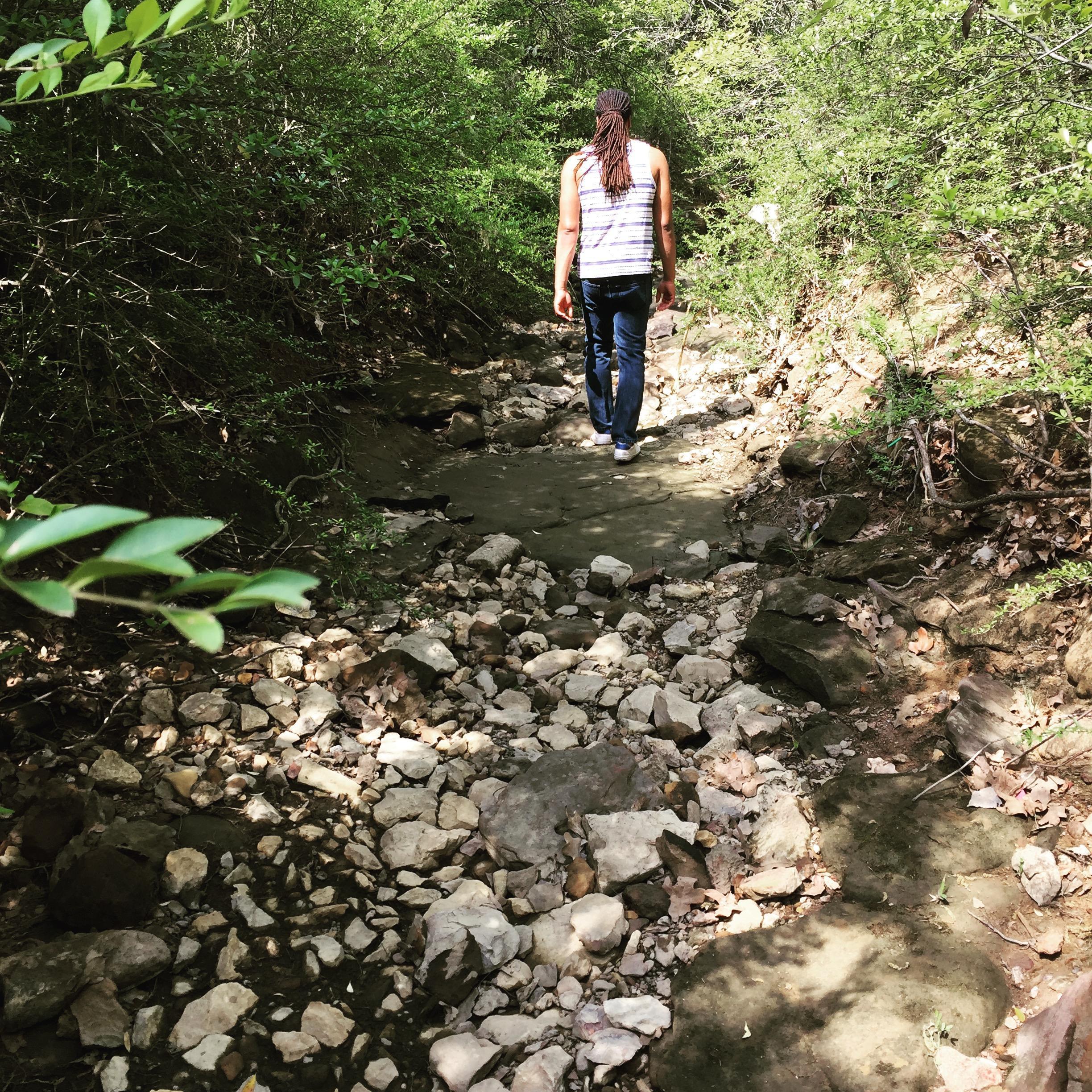 Date night with a geologist may include: hiking, bedrocks, and dry creek beds.