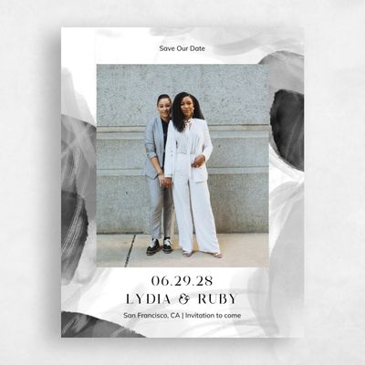 Dark Ash, Grey Wedding Save the Date - Staton Photo