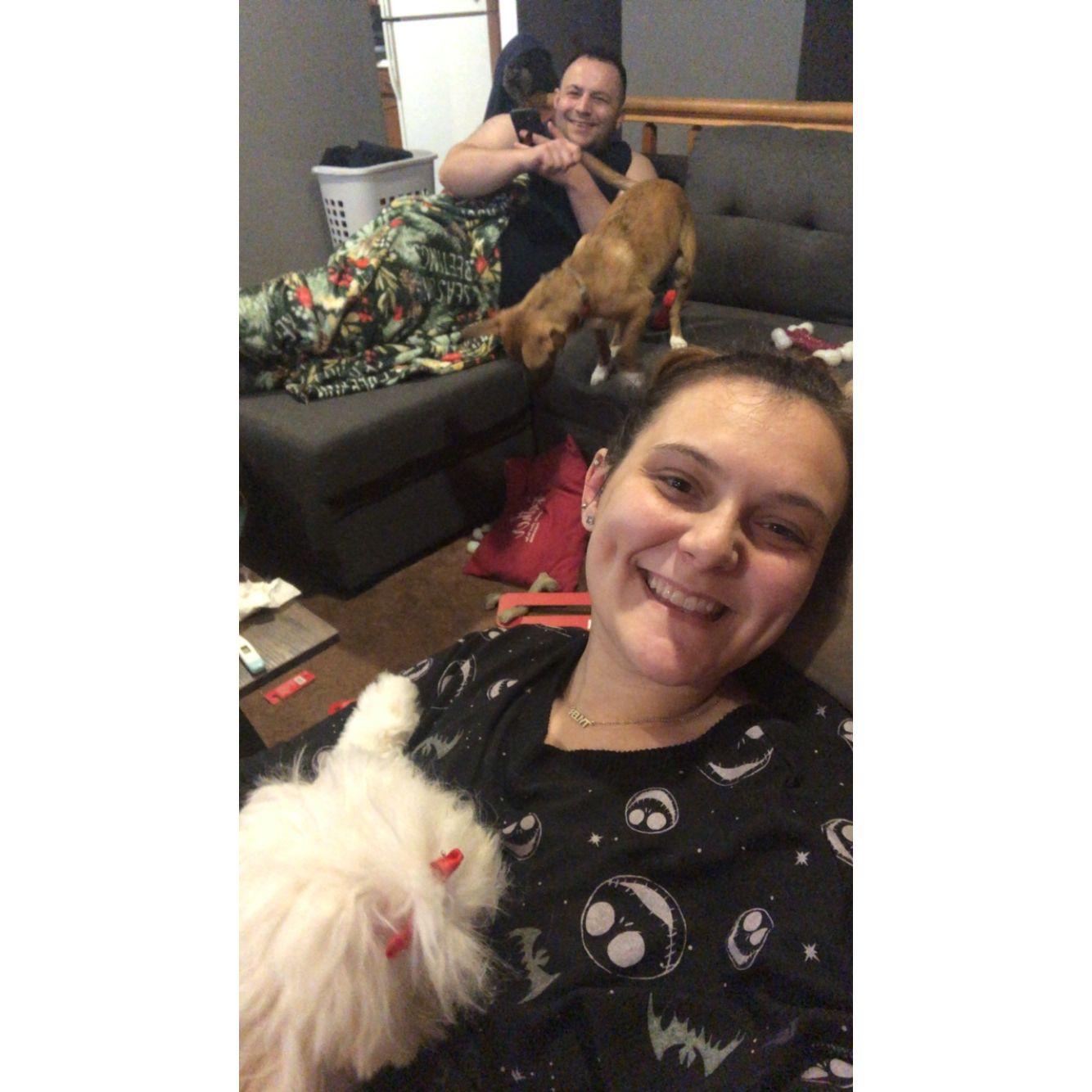 Hanging out at home