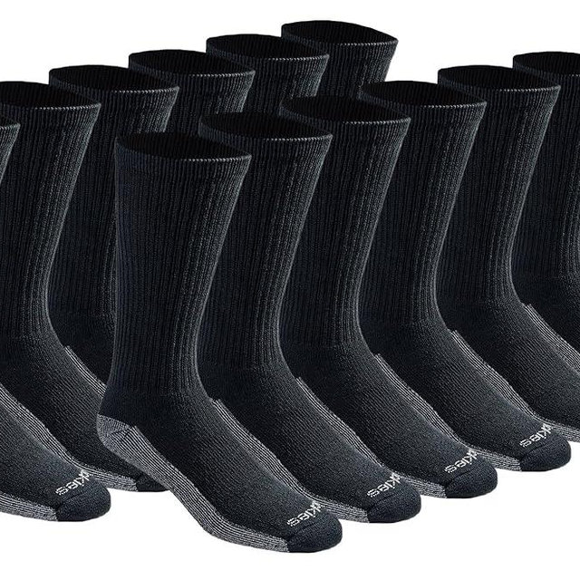 Dickies mens Dri-tech Moisture Control Crew Socks, Available in M-xxl (6, 12, 18 Pairs)