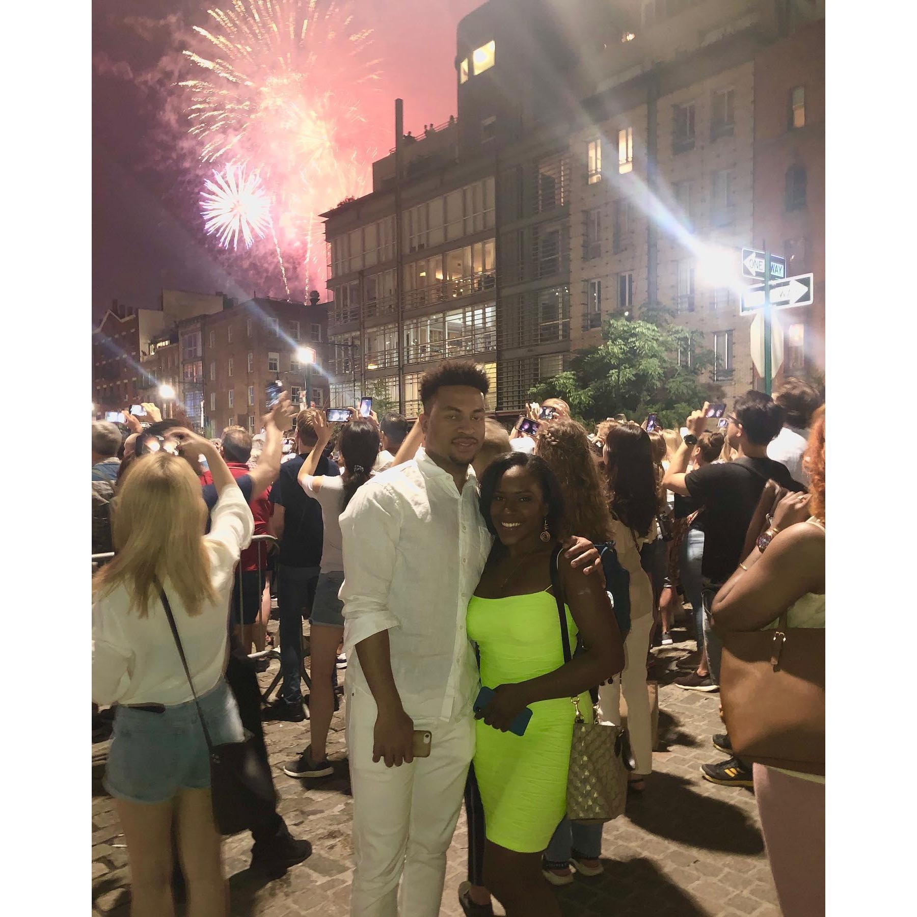 Fireworks on Valerie's birthday - 2019