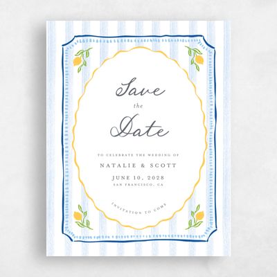 Blue Magnet Wedding Save the Date - Jardine Portrait