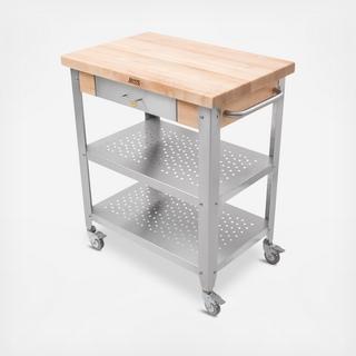 Cucina Elegante Maple Butcher Block Kitchen Cart