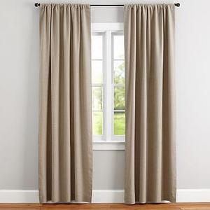 Emery Linen/Cotton Pole-Pocket Drape - Oatmeal 50 x 84