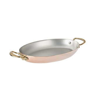 Mauviel Polished Copper & Stainless Steel Oval Pan 13.8-in