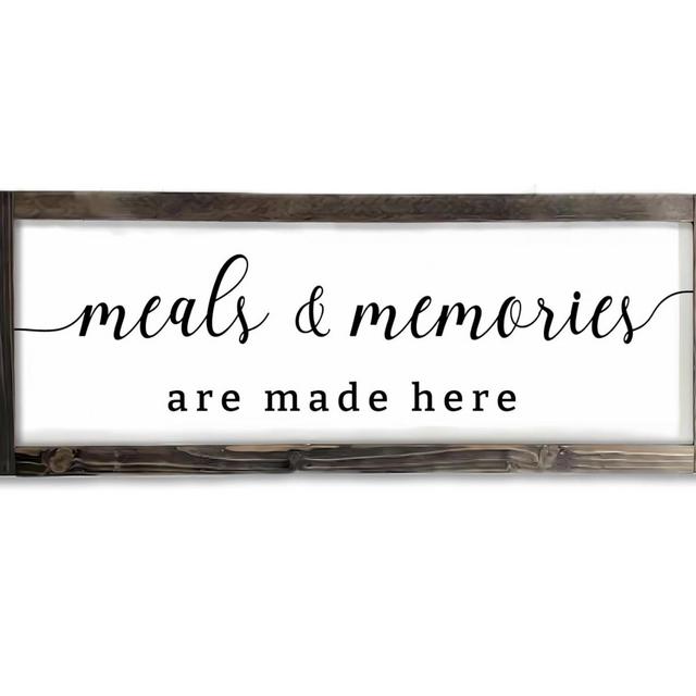 Dazingart Farmhouse Kitchen Wall Decor,Meals and Memories Are Made Here Sign, Rustic Wood Kitchen Signs Dinning Room Wall Decor (Meal)