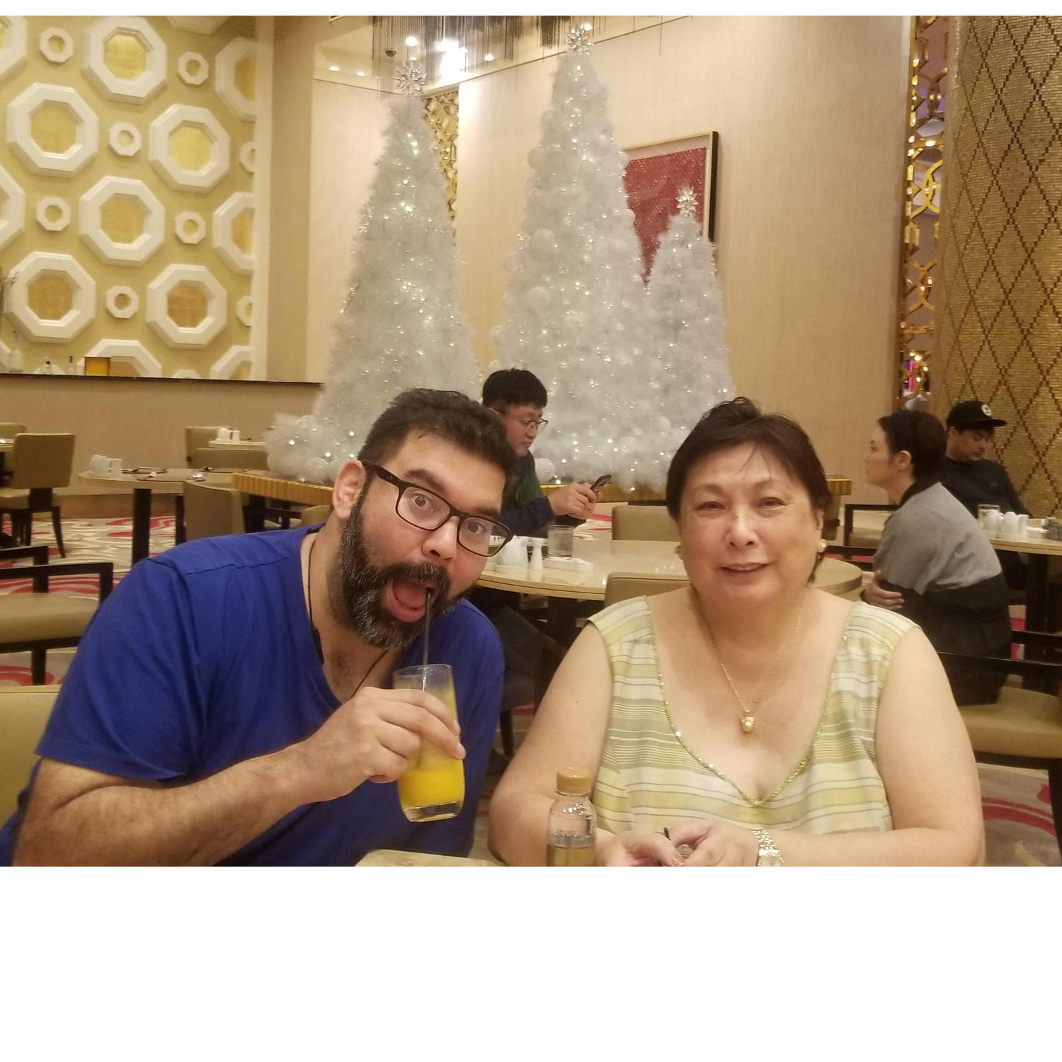 With the future Mother in law! Don't worry Ruby, Marge takes good care of me (LOL!) ... I will always love and take care of your daughter.