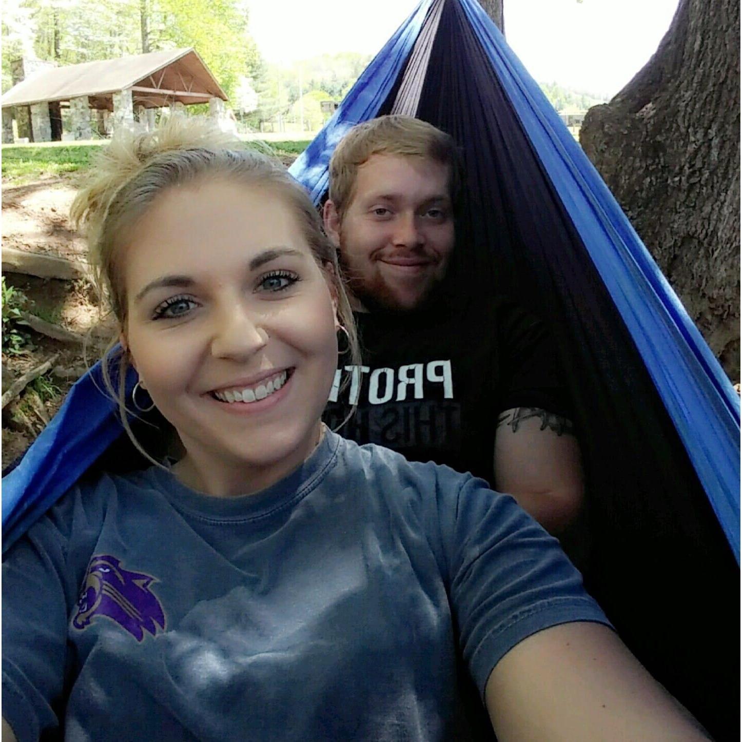 Relaxing by the river on WCU campus - Fall 2017