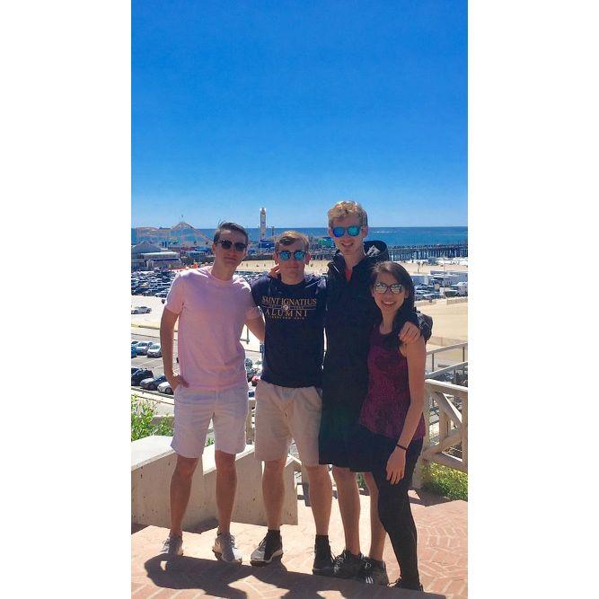 Meeting up with friends at the Santa Monica pier!