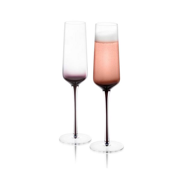 JoyJolt Black Swan Champagne Glasses Set of 2