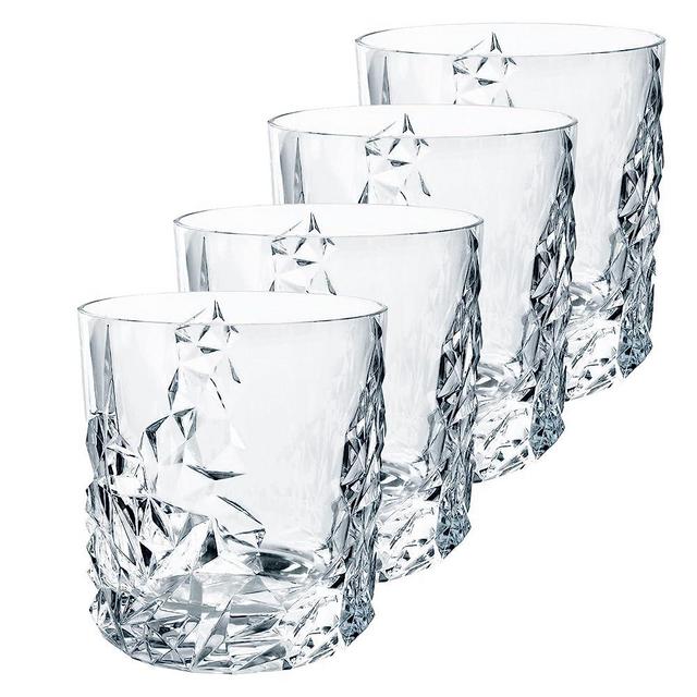Nachtmann Sculpture Collection Whiskey Tumbler Set of 4, 4-Inch, Clear Crystal Glass, Tumbler for Scotch, Cocktail, Liquor, or Bourbon, 12-Ounce Capacity
