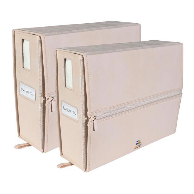 LINENMATE The Original Linen Storage Container, 2-Pack (Queen/King Size, Blush)