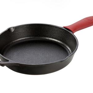 Lodge Manufacturing Company - Lodge Cast Iron Skillet with Red Silicone Hot Handle Holder, 10.25-inch