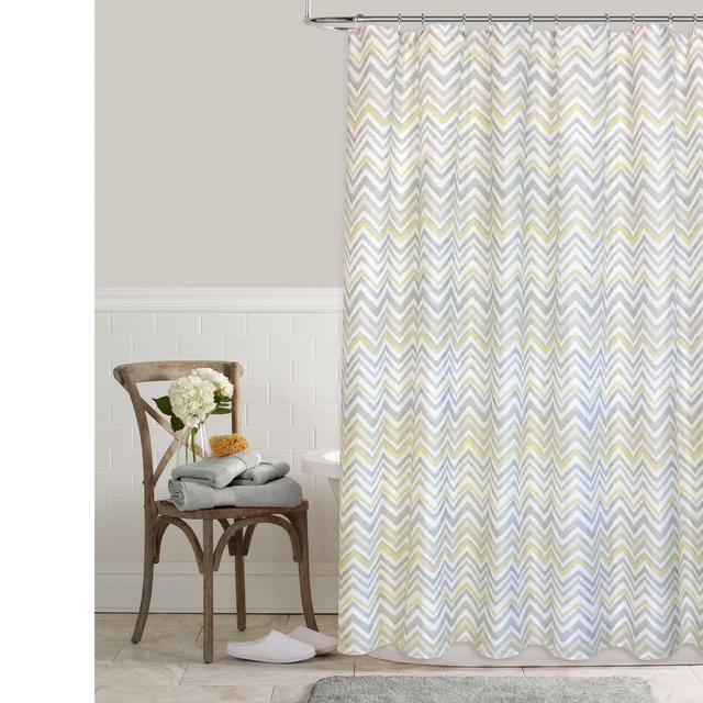 Colordrift Chevron Mirage 54-Inch x 78-Inch Shower Curtain in Yellow