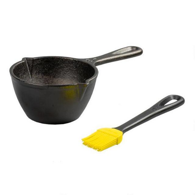 Lodge Cast Iron Melting Pot with Silicone Brush