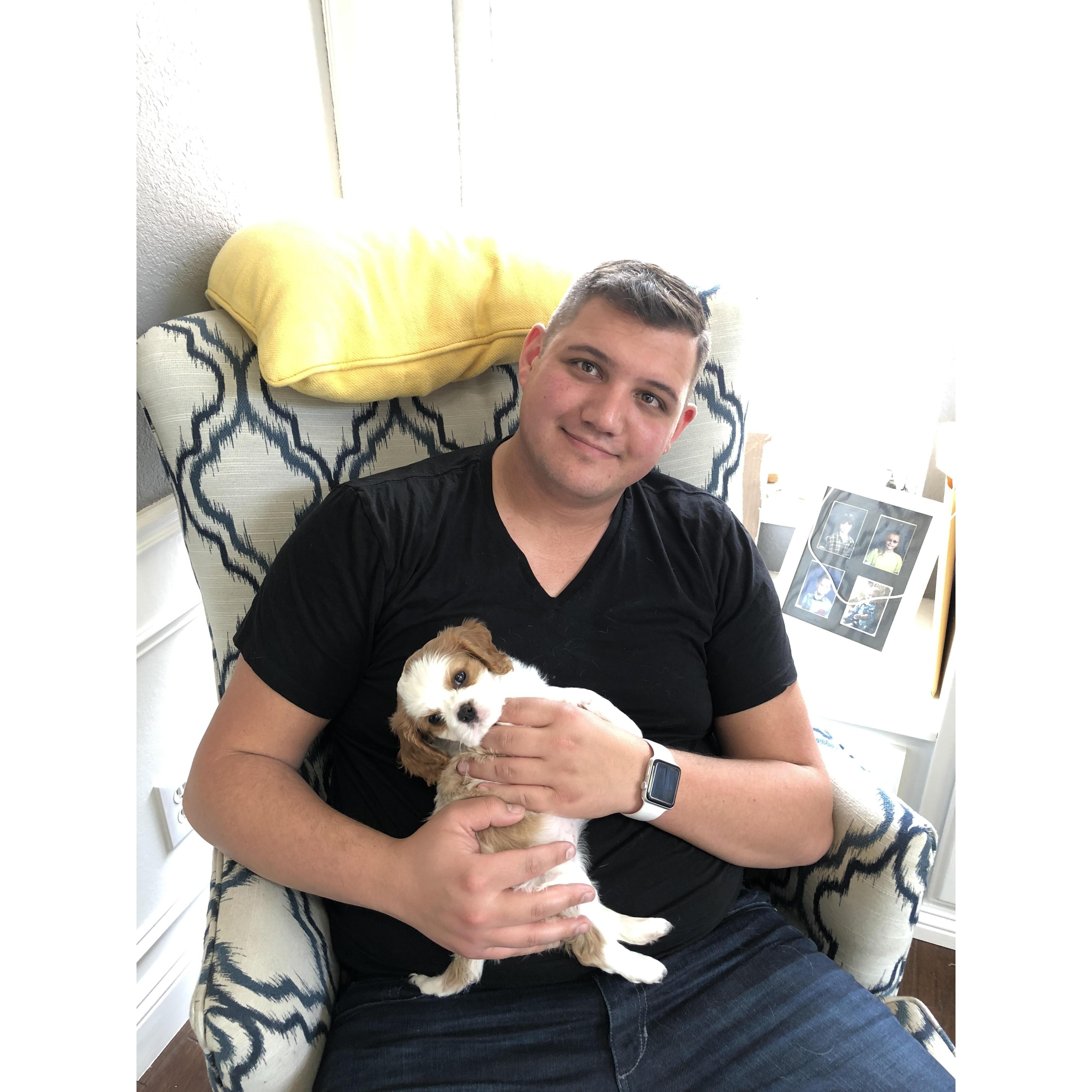 April 7, 2019. Jared meeting baby Penny for the first time.