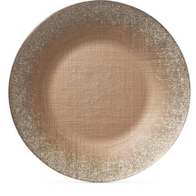 Vietri Champagme Glitter Glass Charger