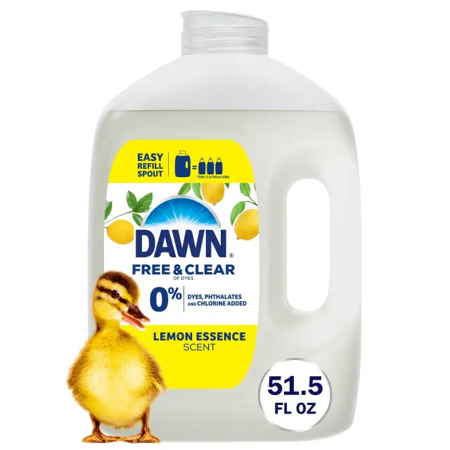 Dawn Lemon Free & Clear Dish Soap Refills - 51.5 fl oz: Removes Grease, Multi-Surface Cleaning, Liquid Formula