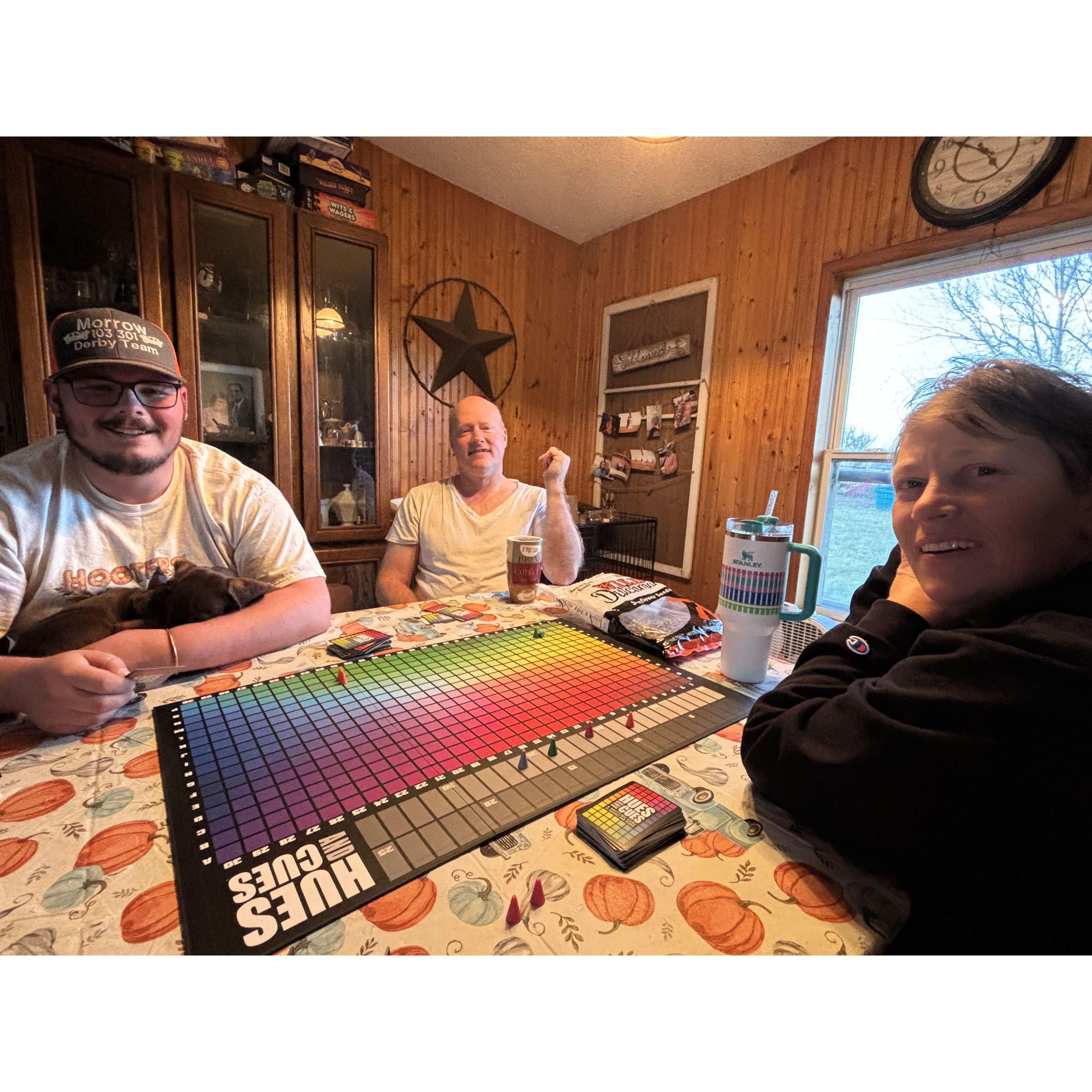 Game nights with his favorite in- laws