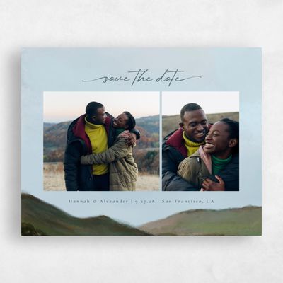 Spring, Blue Wedding Save the Date - Montagne Multiphoto