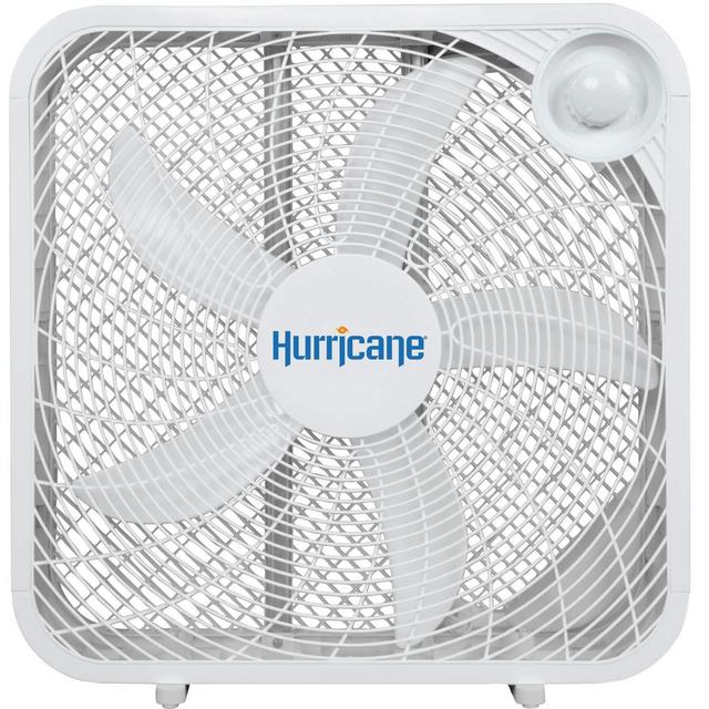 Hurricane Box Fan - 20 Inch, Classic Series, Floor Fan with 3 Energy Efficient Speed Settings, Compact Design, Lightweight - ETL Listed, White